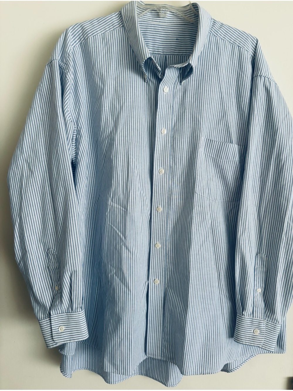 Men's Blue Stripe Button-Down Dress Shirt